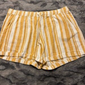 Old Navy Yellow and White Striped Bermuda Shorts Lightweight Casual